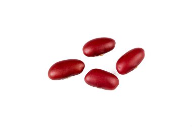Kuru fasulye, beyaz arka planda böbrek fasulyesi.
