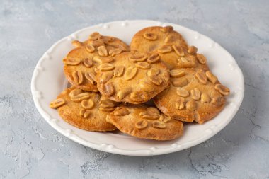 Lezzetli görünen fıstık kurabiyeleri gurme tadı.