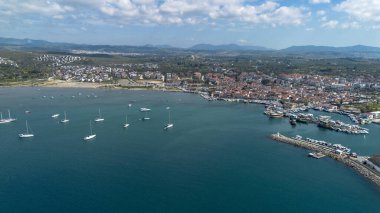 Sigacik Marina Drone Fotoğrafı, Ege Denizi Cittaslow Kenti Seferihisar, İzmir - Türkiye