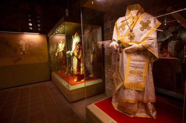 Meteora, Thessaly, Yunanistan - 17 Şubat 2025: St. Varlaam Manastırı bir Doğu Ortodoks manastırıdır.