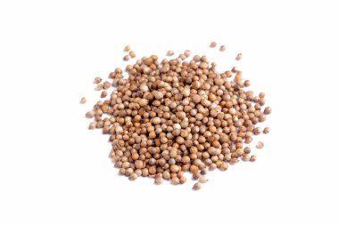 Beyaz arka plan üzerinde izole kişniş yığını