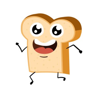 Sevimli çizgi film ekmek çeşitleri çizimi.