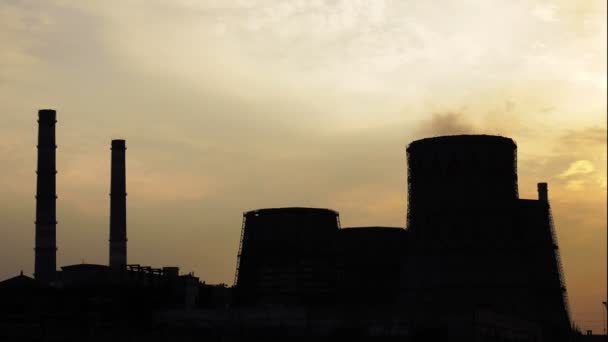 Power station in the evening — Stock Video
