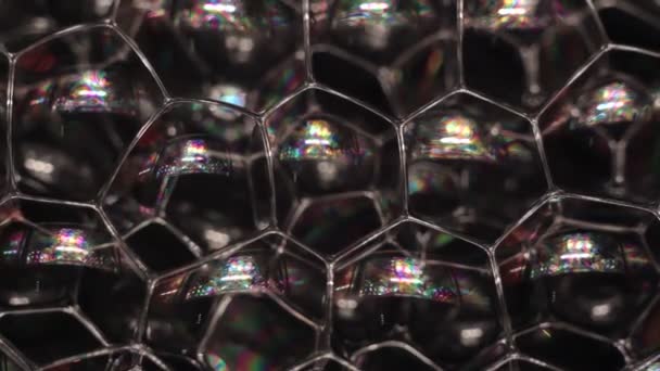 Schiuma bolle astratto sfondo nero — Video Stock