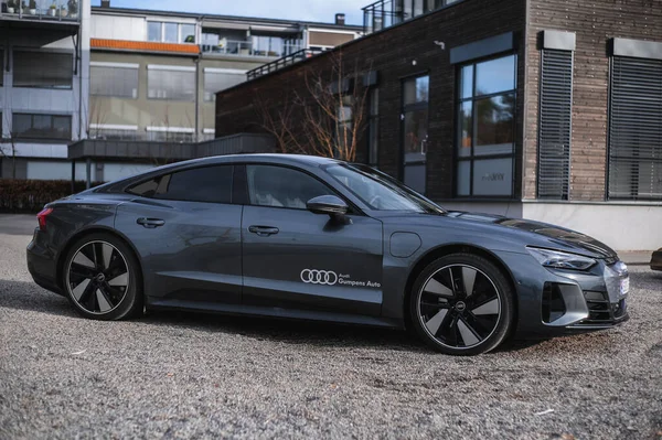 Skien Noruega Abril 2021 Cinza Audi Tron Novo Carro Esportivo — Fotografia de Stock