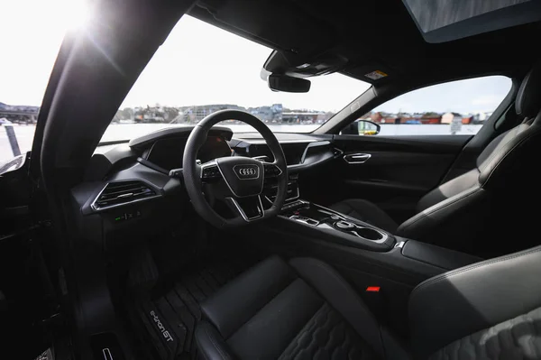 Skien Νορβηγία Απριλίου 2021 Γκρι Audi Tron Είναι Ένα Νέο — Φωτογραφία Αρχείου