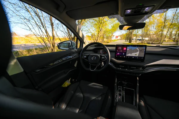 Tonsberg Noruega Mayo 2021 Skoda Enyaq Blanco Automóvil Eléctrico Suv —  Fotos de Stock