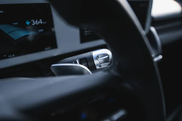 Tonsberg Noorwegen Juli 2021 Blauwe Grijze Hyundai Ioniq Elektrische Auto — Stockfoto