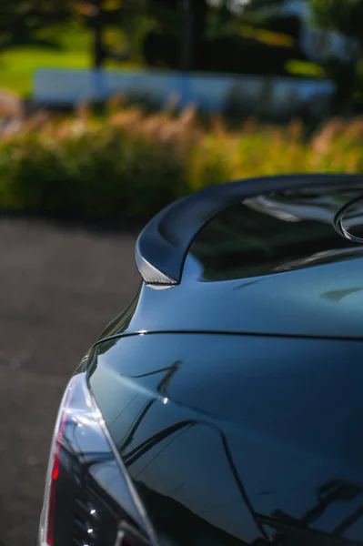 Notteroy Norwegia Agustus 2021 Hijau Model Tesla P85 Adalah Mobil — Stok Foto