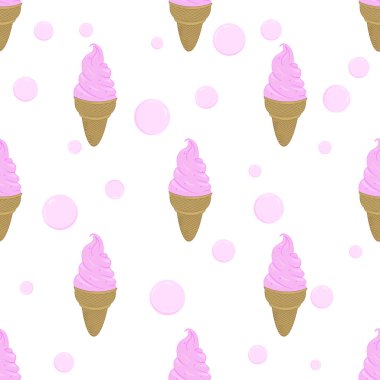 pembe dondurma ve kabarcık