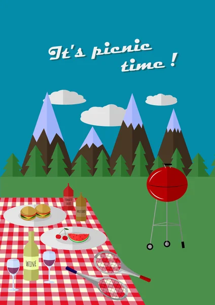 Cartel de picnic — Vector de stock