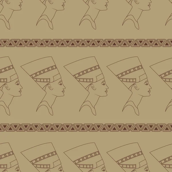 Nefertiti y ornamento — Vector de stock