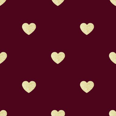 Kalp Altın glitter illüstrasyon kırmızı