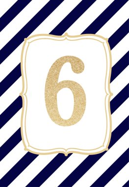 Çerçeve 6 glitter altın ile mavi çizgili arka plan