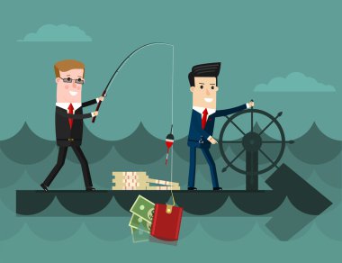 Takım. İş kavramı karikatür vektör çizim. Amaç