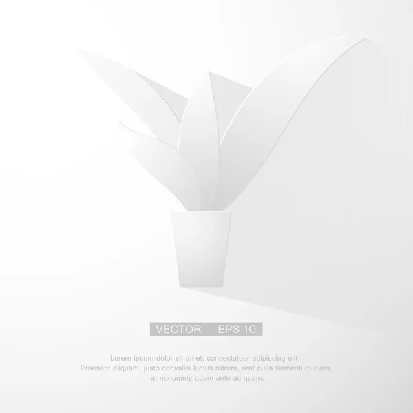 Flores en maceta. Icono del libro blanco . — Vector de stock