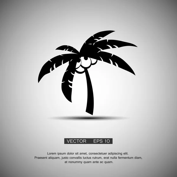 Coconut palm silhouette noire isolée sur fond clair. Logo design abstrait. Logotype art - vecteur — Image vectorielle