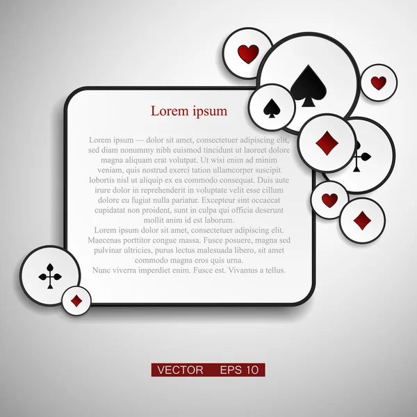 Version vectorielle. Cadre de poker avec des cartes comme symbole de chance . — Image vectorielle