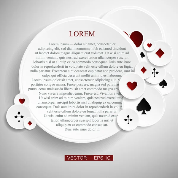 Vektör sürüm. Şans bir sembolü olarak kartları ile poker çerçeve.