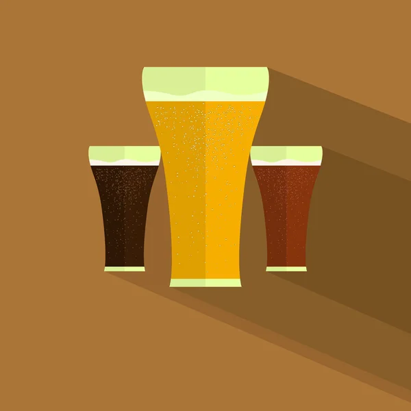 Flat design style modern beer icon vector illustration. Isolated on stylish color background. — Stock Vector