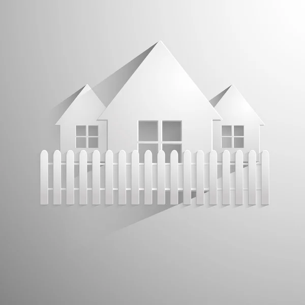 Illustration of a paper house isolated on light background. — Stock Vector