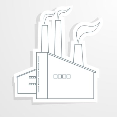 Kağıt endüstriyel nesnelerden, duman ve ateş ile ekoloji arka.