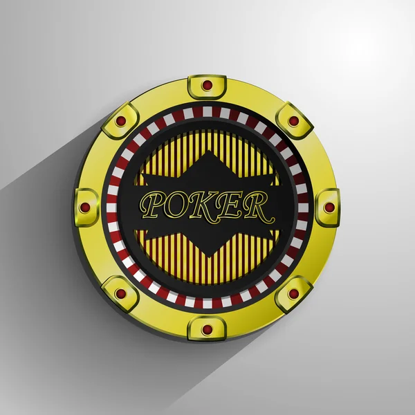 Casino's decoratieve gouden munt — Stockvector