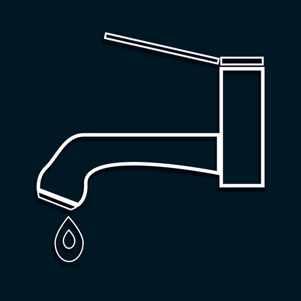 Faucet with a drop, web icon. vector design — Stock Vector