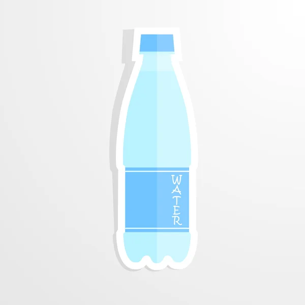 Botella de agua de etiqueta de papel realista. Icono de ilustración aislada — Archivo Imágenes Vectoriales