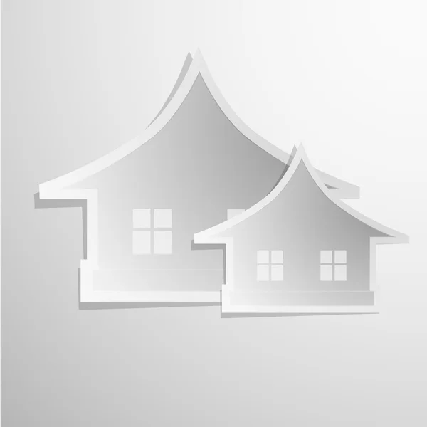 White paper house icon — Stock Vector