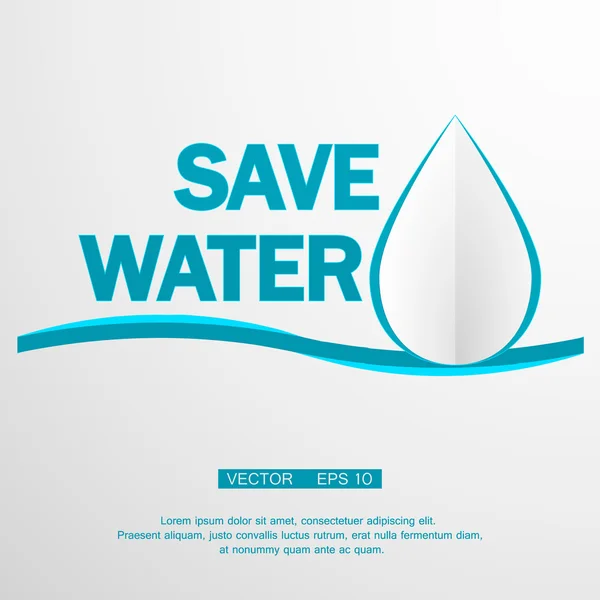 Save water over white background vector illustration — Stock Vector