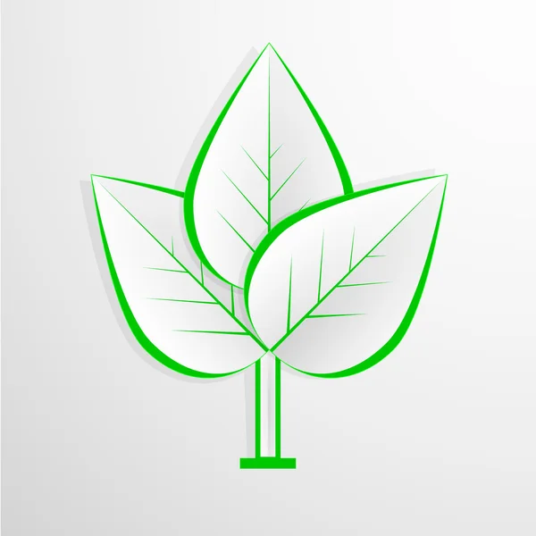 Fundo ecológico verde - folhas de papel abstratas — Vetor de Stock