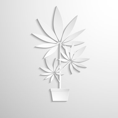 Esrar sembolü beyaz kağıt kesme