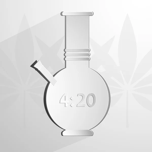 Gestileerde witte bong met een inscriptie 4 20. Vector achtergrond — Stockvector