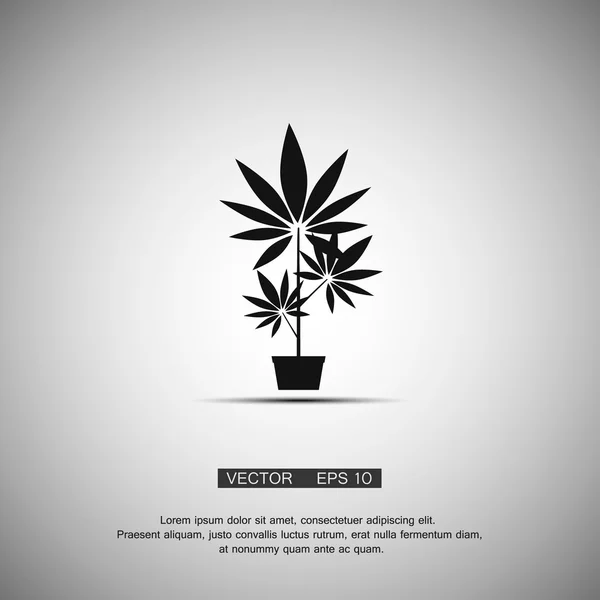 Zwarte symbool marihuana. Vector eps 10 — Stockvector