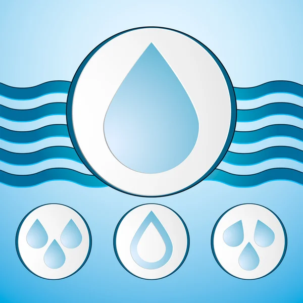 Vektorový sada ikon kapky vody — Stockový vektor