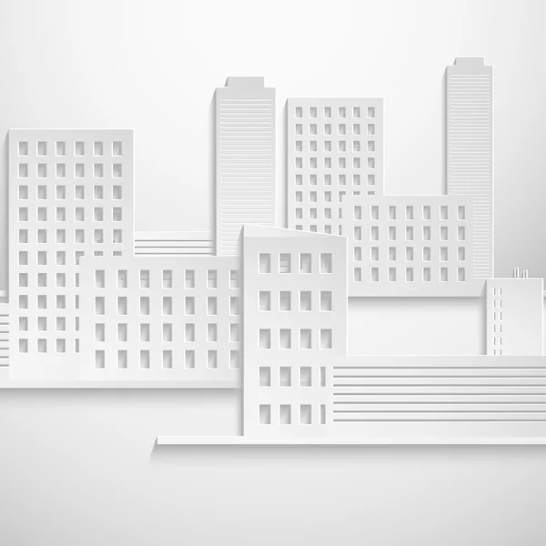 Bâtiments abstraits en papier 3D — Image vectorielle