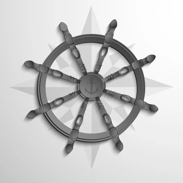 Символ колеса яхты. Рулевой лист . — стоковый вектор