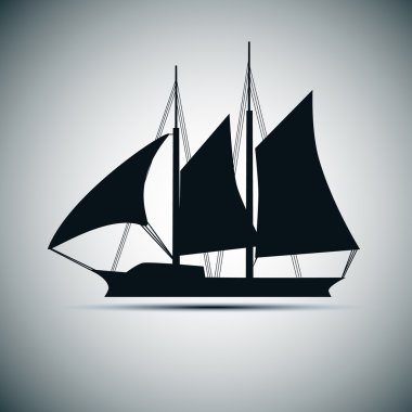Gemi silueti vektör
