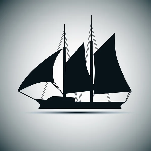 Векторный силуэт корабля — стоковый вектор
