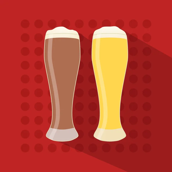 Ícone de cerveja em design plano moderno com sombra longa. Bebida de álcool símbolo estilo vintage Eps10 vetor ilustração . — Vetor de Stock