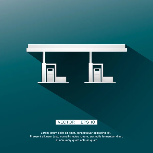 Dibujo vectorial de la construcción de una gran gasolinera — Archivo Imágenes Vectoriales