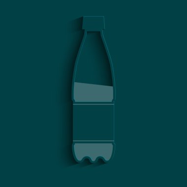 Su şişesi. Düz tasarım, gölge ile. Kartı, afiş, broşür, afiş, web tasarım için kullanın. Düzenlemek kolay. Vektör çizim