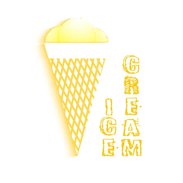 Crème glacée Flat Icon avec ombre . — Image vectorielle