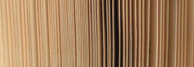 Yumuşak ışıkta kağıt kahverengi kitap sayfalarını kapat. 