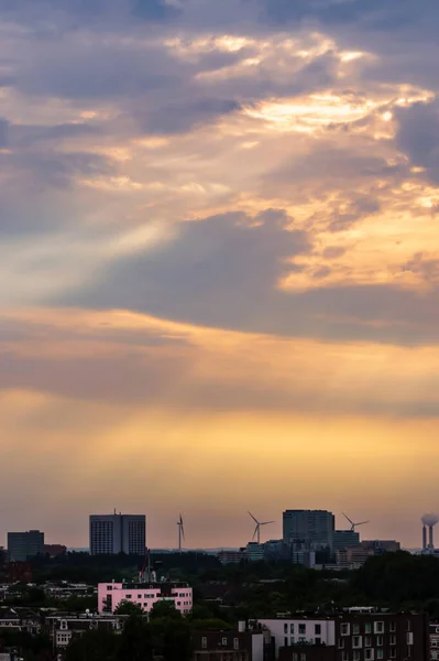 Amsterdam Niederlande Juni 2020 Stadtbild Amsterdam Westen Sloterdijk Bei Sonnenuntergang — Stockfoto