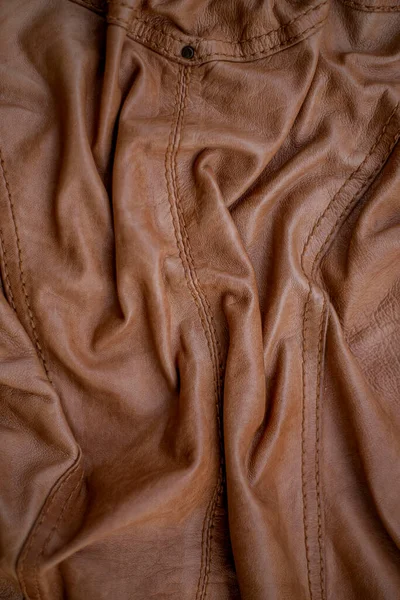 Piel Superficie Marrón Textura Fondo Abstracto — Foto de Stock
