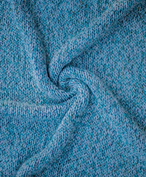 针织物抽象蓝色纹理背景 产品折叠 保暖服装毛衣 — 图库照片