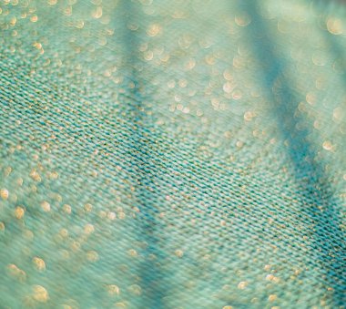 Örülmüş kumaş dokusu tuval arkaplan resmi, turkuaz rengi, el örgüsü, dikiş.