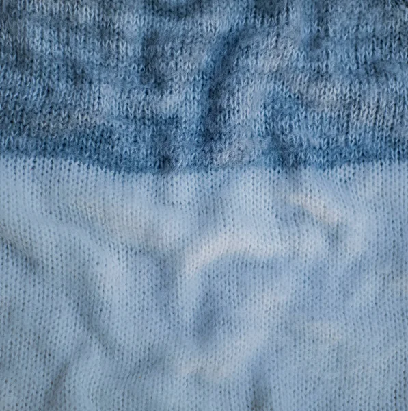 Tissu Tricoté Abstrait Fond Texture Bleue Plis Sur Produit Pull — Photo